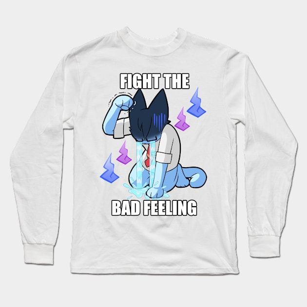 Fight the bad feeling cat Long Sleeve T-Shirt by Pizze